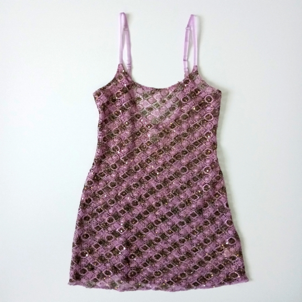 Free People Crochet Sequin Slip Dress